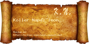 Koller Napóleon névjegykártya